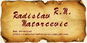 Radislav Matorčević vizit kartica